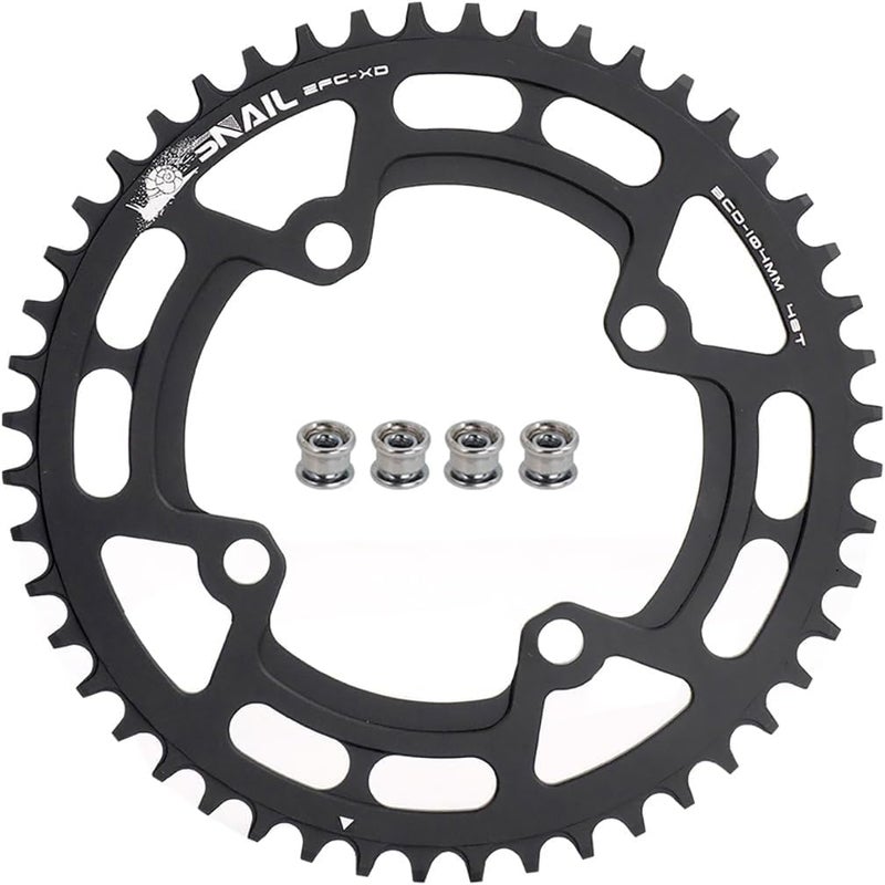FOMTOR 104 BCD Chainring (30-52T) 7-12 Speed Compatible CNC 7075 Aluminum Narrow Wide Tooth Round Oval Chainrings for MTB/Road Bike Ebike Chainwheel Black/Red - Image 1